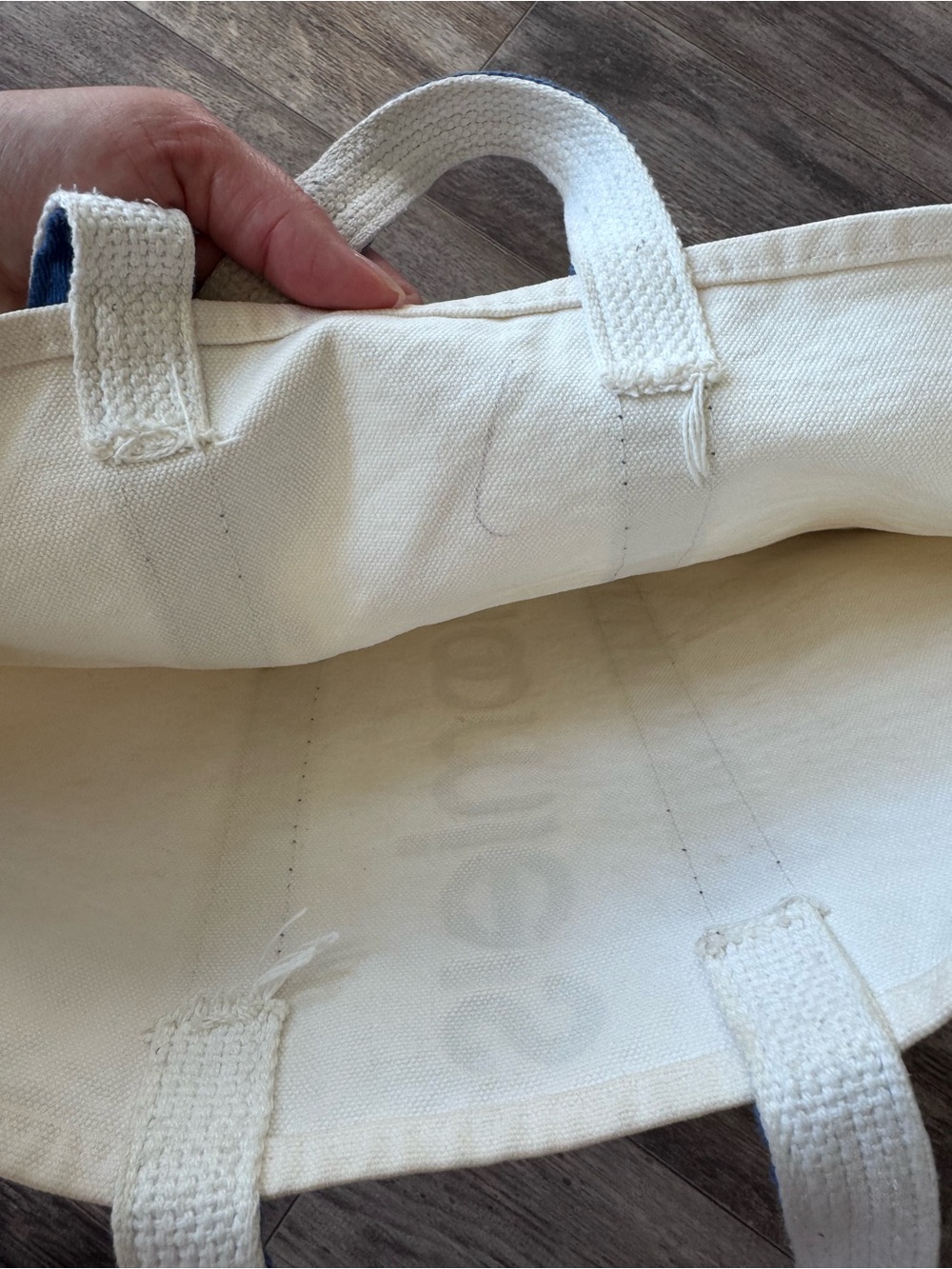 Vintage! Bloomingdale’s Bloomie's Canvas Tote Bag in White and Blue - Small Size - Picture 6 of 9